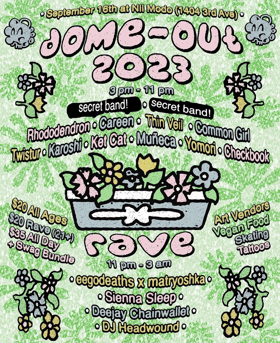 Dome-Out 2023 festival poster featuring TWISTUR