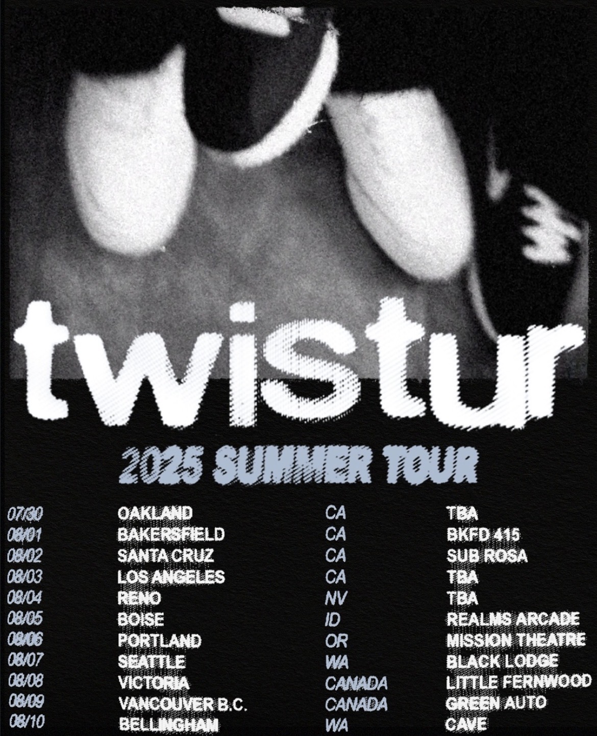 TWISTUR 2025 summer tour poster