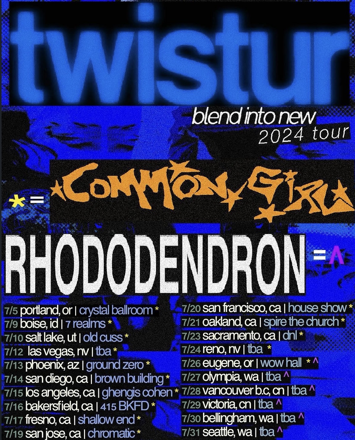 TWISTUR Blend Into New 2024 tour poster
